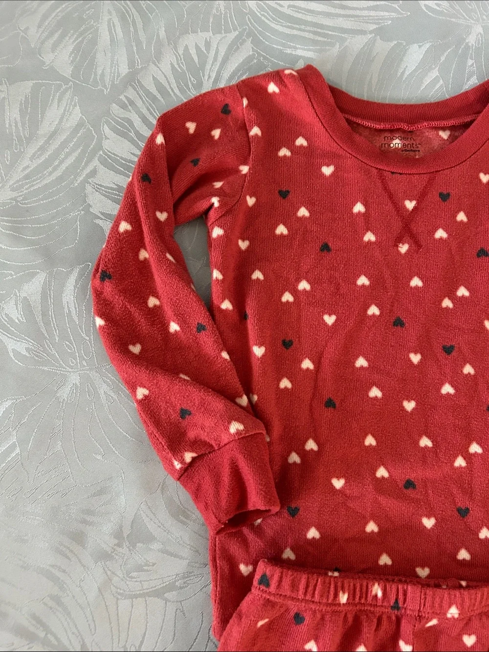 Kids Heart-Print Red-Pink Pajama Set - Cozy Two-Piece Sleepwear
